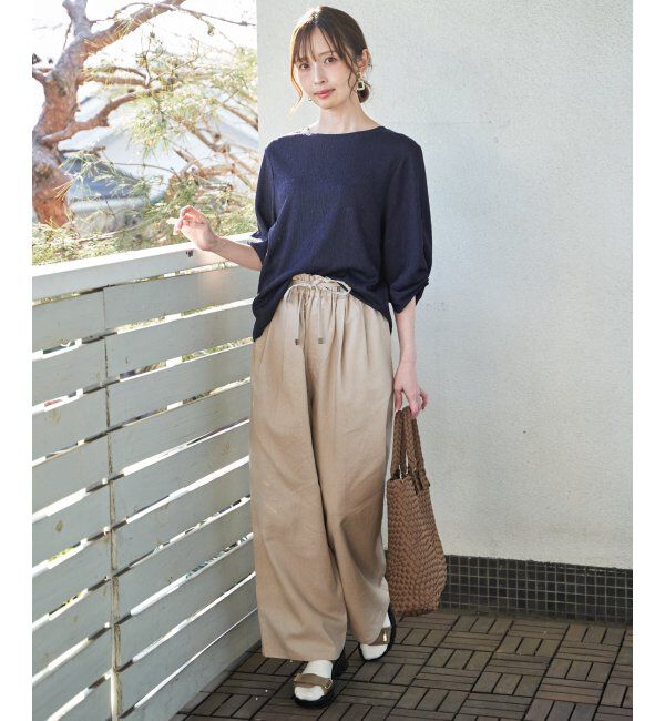 IKKA LOUNGE「ジャガードホイップスリーブプルオーバー」|Tシャツ・カットソー|