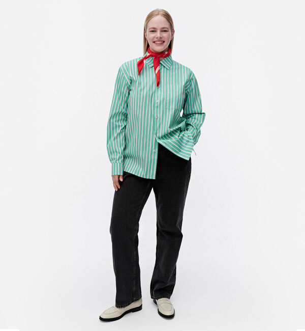 Marimekko「Jokapoika シャツ」|シャツ・ブラウス|ﾐﾝﾄｸﾞﾘｰﾝ&times;ﾗｲﾄﾋﾟﾝｸ
