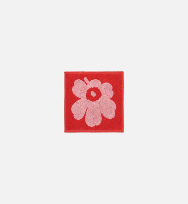 Marimekko「【日本限定】Unikko ミニタオル 26&times;26cm」|タオル|レッド&times;ピンク