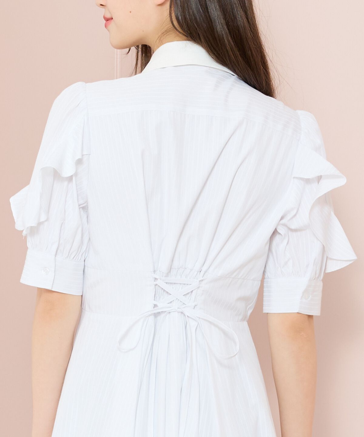 WILLSELECTION「ラッフルパフスリーブシャツワンピース」|ワンピース|