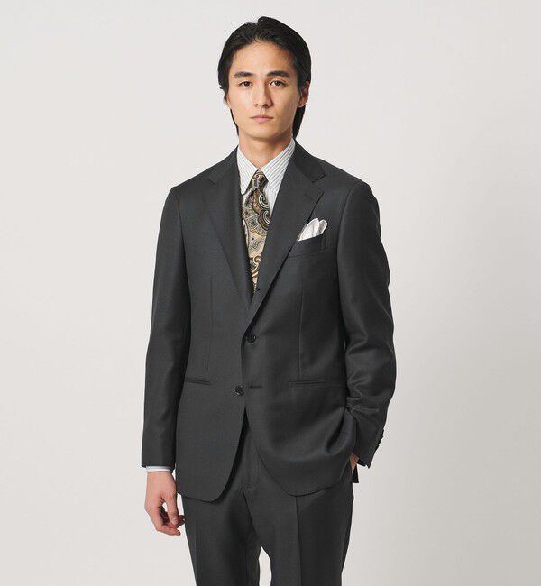 UNITED ARROWS「グリーン シャークスキン シングル 3ボタン スーツ MCーMODEL ヨコストレッチ」|スーツ|