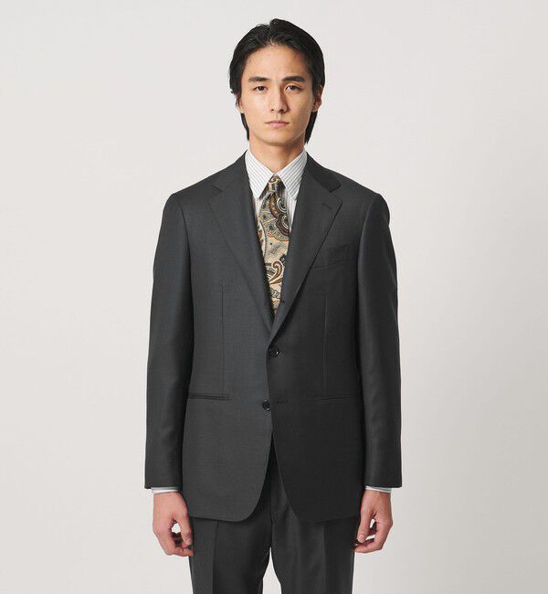 UNITED ARROWS「グリーン シャークスキン シングル 3ボタン スーツ MCーMODEL ヨコストレッチ」|スーツ|