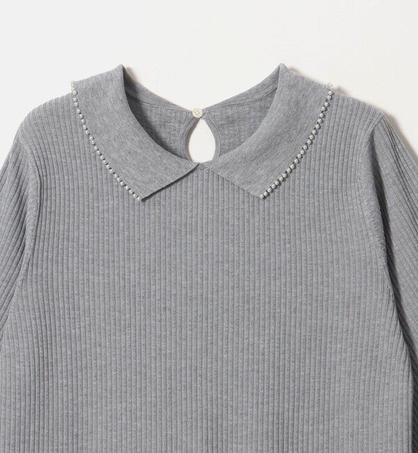 UNITED ARROWS green label relaxing「襟フェイクパール プリーツ ニット ワンピース」|ワンピース|