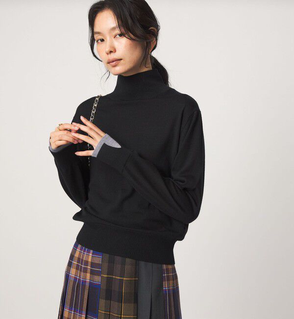 UNITED ARROWS green label relaxing「エブリニット 2WAY タートルネック ウォッシャブル」|ニット・セーター|BLACK