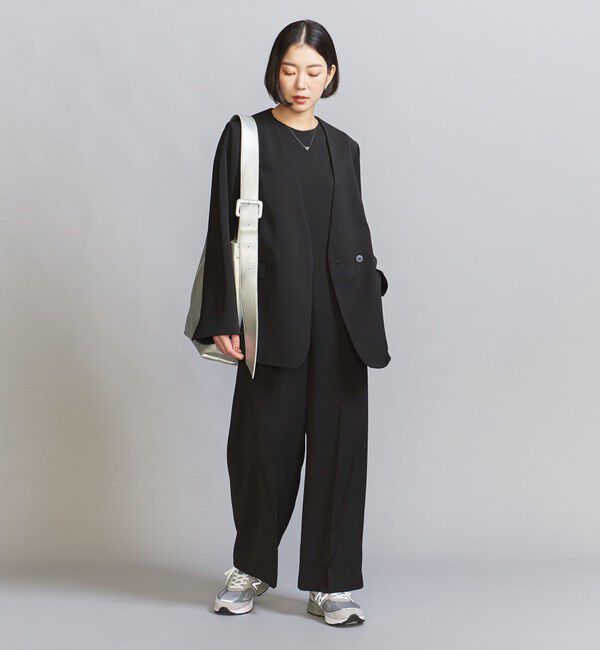 BEAUTY&YOUTH UNITED ARROWS「【WEB限定 Wardrobe DAILY MINIMAL】ダブルクロス カラーレスジャケット ウォッシャブル」|ノーカラージャケット|