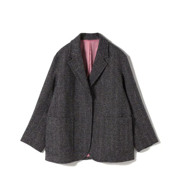 SHIPS for women「SHIPS Primary Navy Label:ヘリンボーンツイード ジャケット コート」|その他|ダークグレー