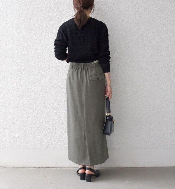 SHIPS any「《予約》〈洗濯機可能〉ウールライク ストレート イージー スカート［NAVY BLUE］」|スカート|