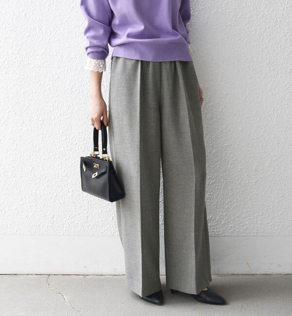SHIPS any「《予約》〈洗濯機可能〉ウールライク セミ ワイド イージー パンツ［NAVY BLUE］」|その他|
