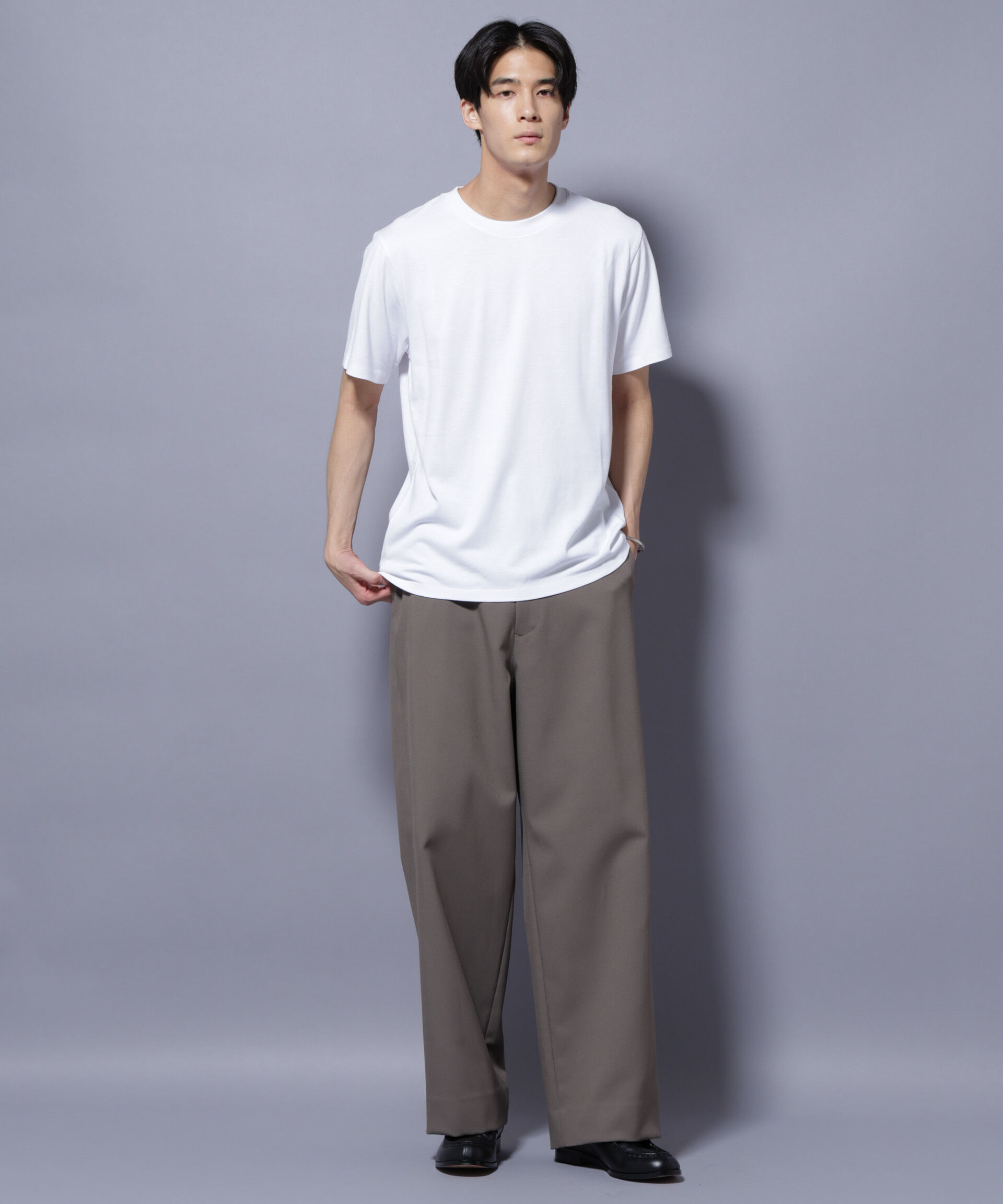 nano･universe「Anti Soaked(R) 汗染み防止 クルーネック レギュラーシルエットTシャツ」|Tシャツ・カットソー|