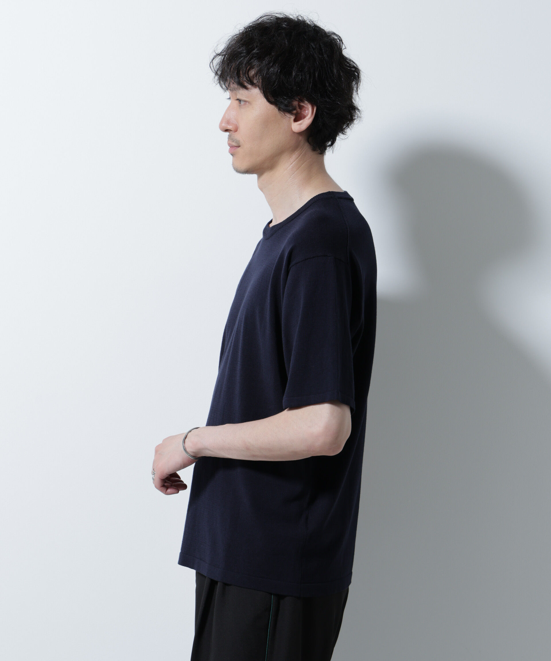 nano･universe「シルキータッチニットTシャツ 半袖」|ニット・セーター|
