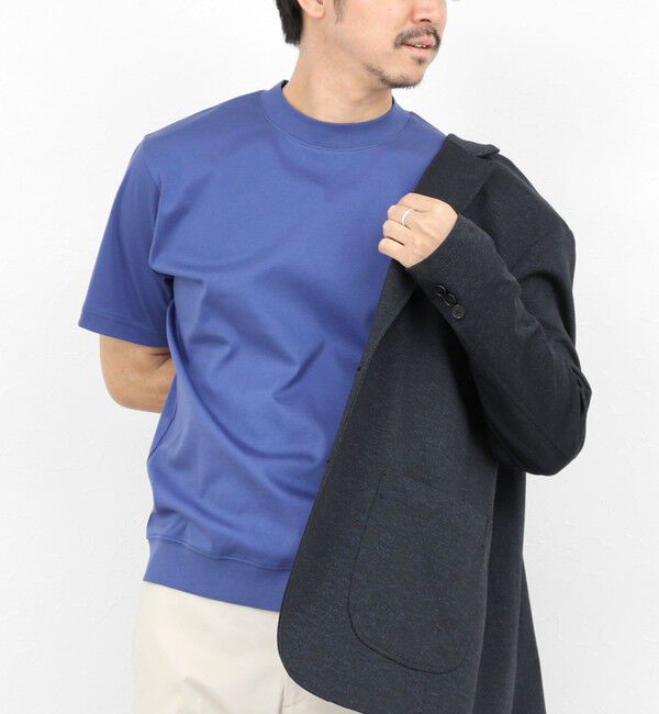 NOLLEY'S goodman「《ビジカジ対応》シルケットスムース クルーネックドレスTシャツ 26SS」|Tシャツ・カットソー|ブルー