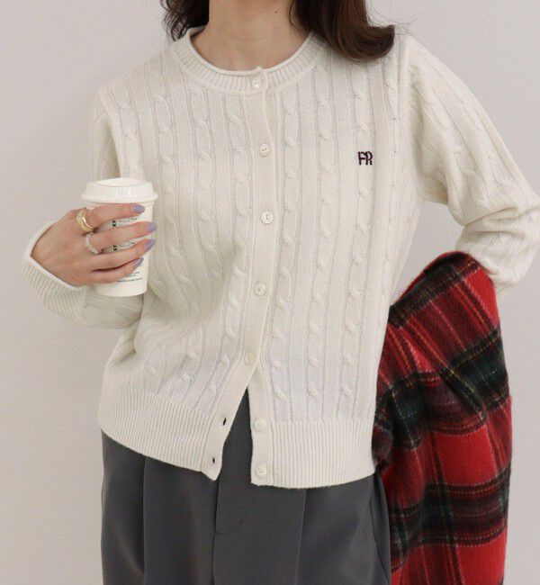 fredy emue「FR刺しゅうケーブル柄カーディガン」|カーディガン|