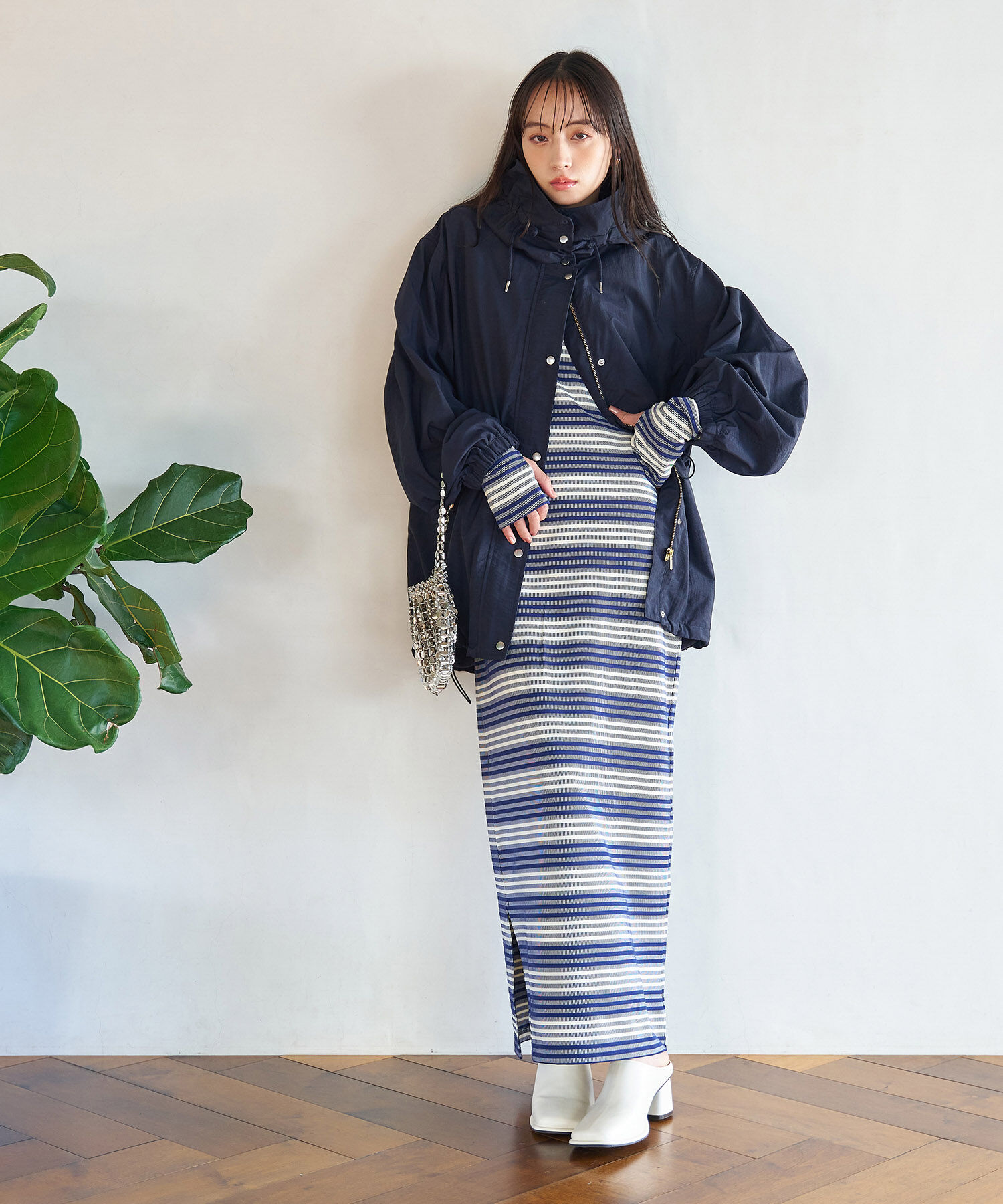 VIS「【STAYC/ISA着用】ジャガードマルチボーダーカットワンピース【洗える】」|ワンピース|