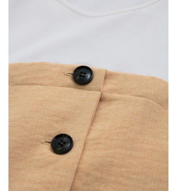 VIS「【新色追加】【美easy】釦ビスチェTシャツドッキングプルオーバー【接触冷感/洗える】」|Tシャツ・カットソー|