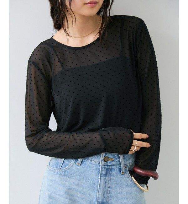 VIS「フロッキードットチュールプルオーバー」|Tシャツ・カットソー|