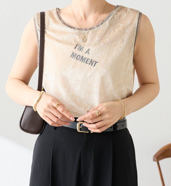  「【前後２WAY】ベロアロゴタンクトップ」|Tシャツ・カットソー|