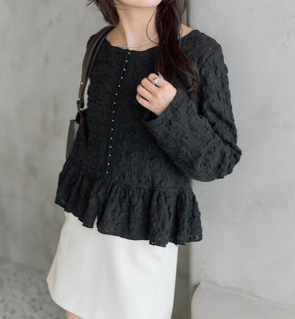  「シャーリングペプラム TOPS」|シャツ・ブラウス|