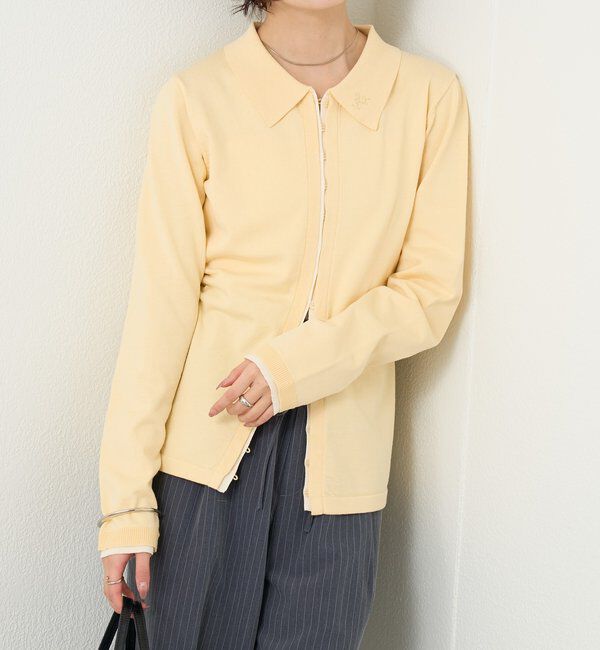  「長袖ポロニット」|カーディガン|