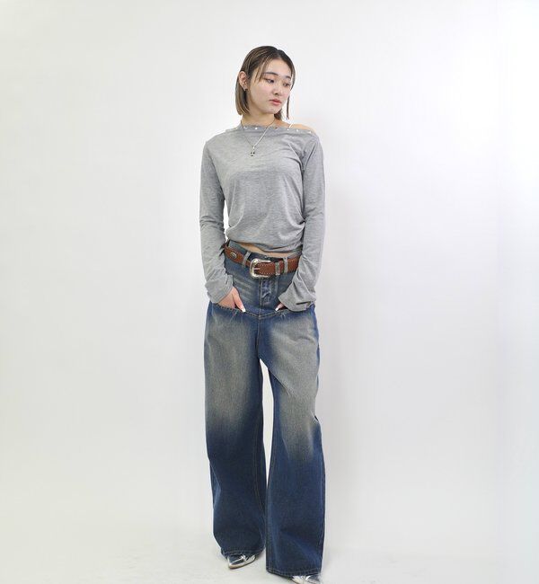  「《UNISEX / サイズ展開あり》スラッシュポケットブラストワイドデニム」|デニム|