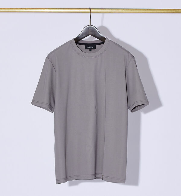 ABAHOUSE「【クルーネック】ストレッチ ポンチ 半袖Tシャツ」|Tシャツ・カットソー|グレー