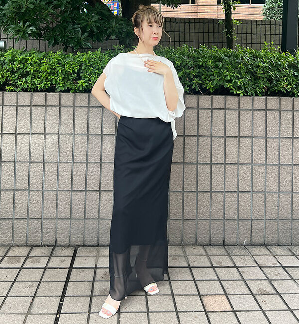 Rouge vif「楊柳シアーロングスカート」|スカート|