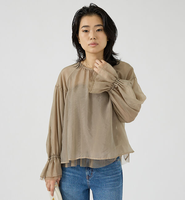 Rouge vif「オーガンジーシアーブラウス」|シャツ・ブラウス|