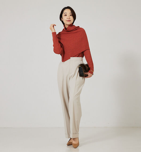 qualite「【23AW】アシメスヌードリブニット」|ニット・セーター|