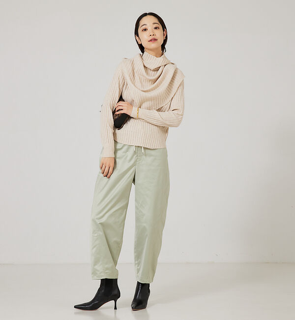 qualite「【23AW】アシメスヌードリブニット」|ニット・セーター|