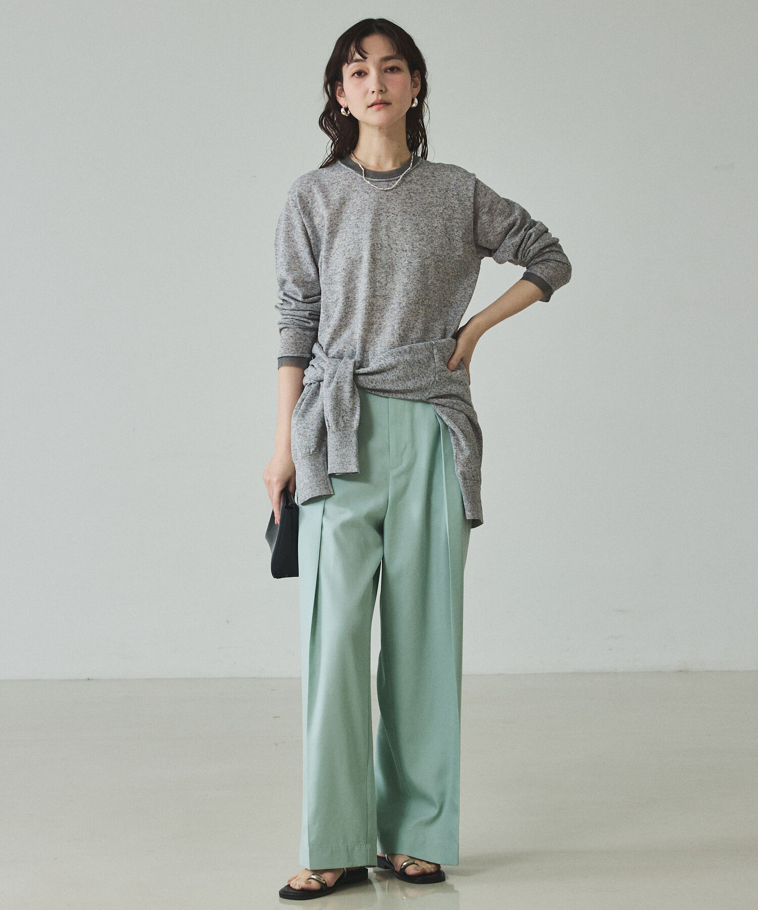 qualite「シアーミックスニットプルオーバー」|Tシャツ・カットソー|