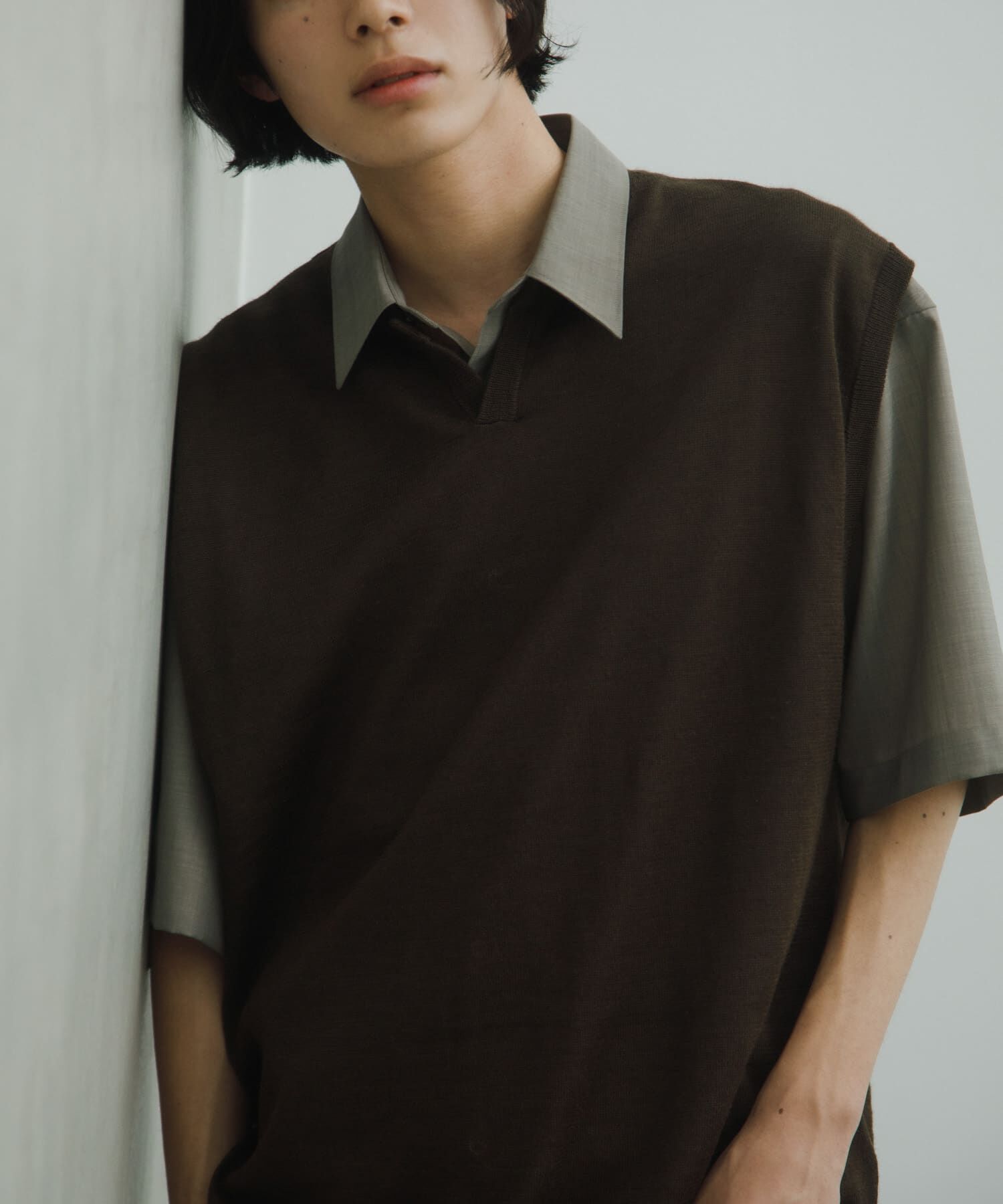 URBAN RESEARCH DOORS「Ramie High Gauge KnitVest」|ベスト・ジレ|
