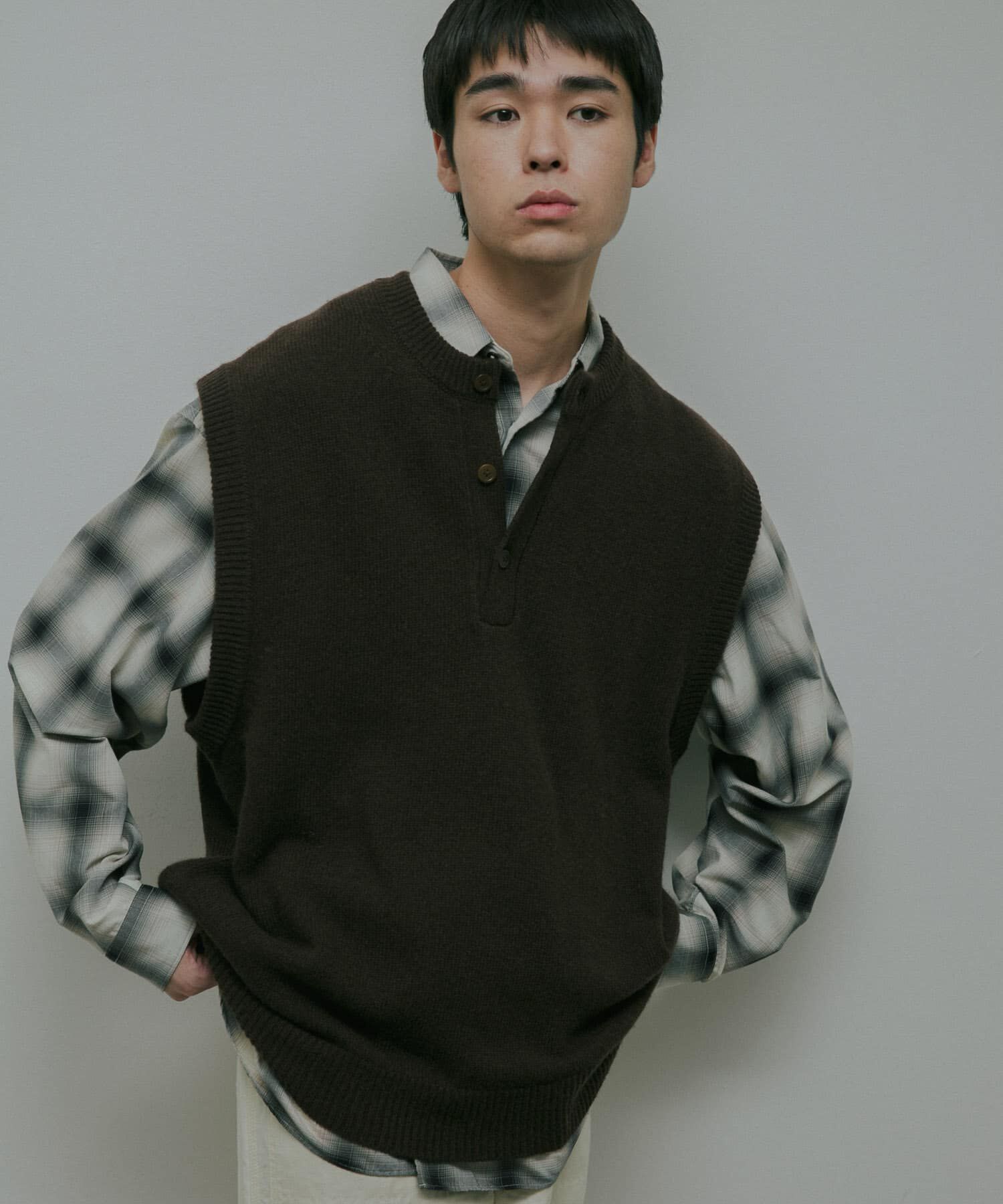 URBAN RESEARCH DOORS「Lamb Wool Knit Vest」|ベスト・ジレ|