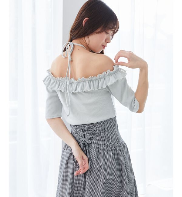  「マルチwayチョーカーフリルトップス」|Tシャツ・カットソー|