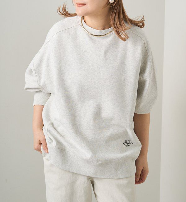  「ロゴ刺繍チュニックスウェット」|プルオーバー|オートミール