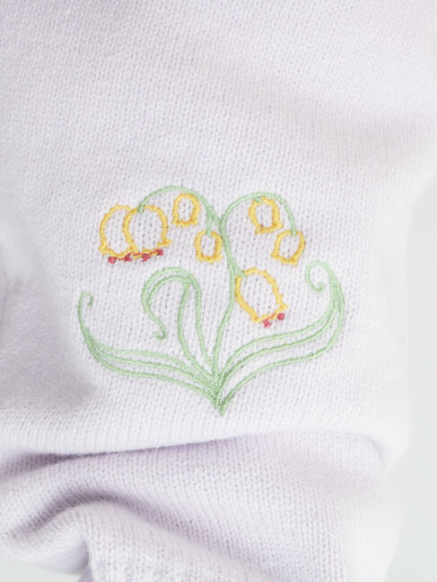 Samansa Mos2「花+ロゴ総柄刺繍カーディガン」|カーディガン|