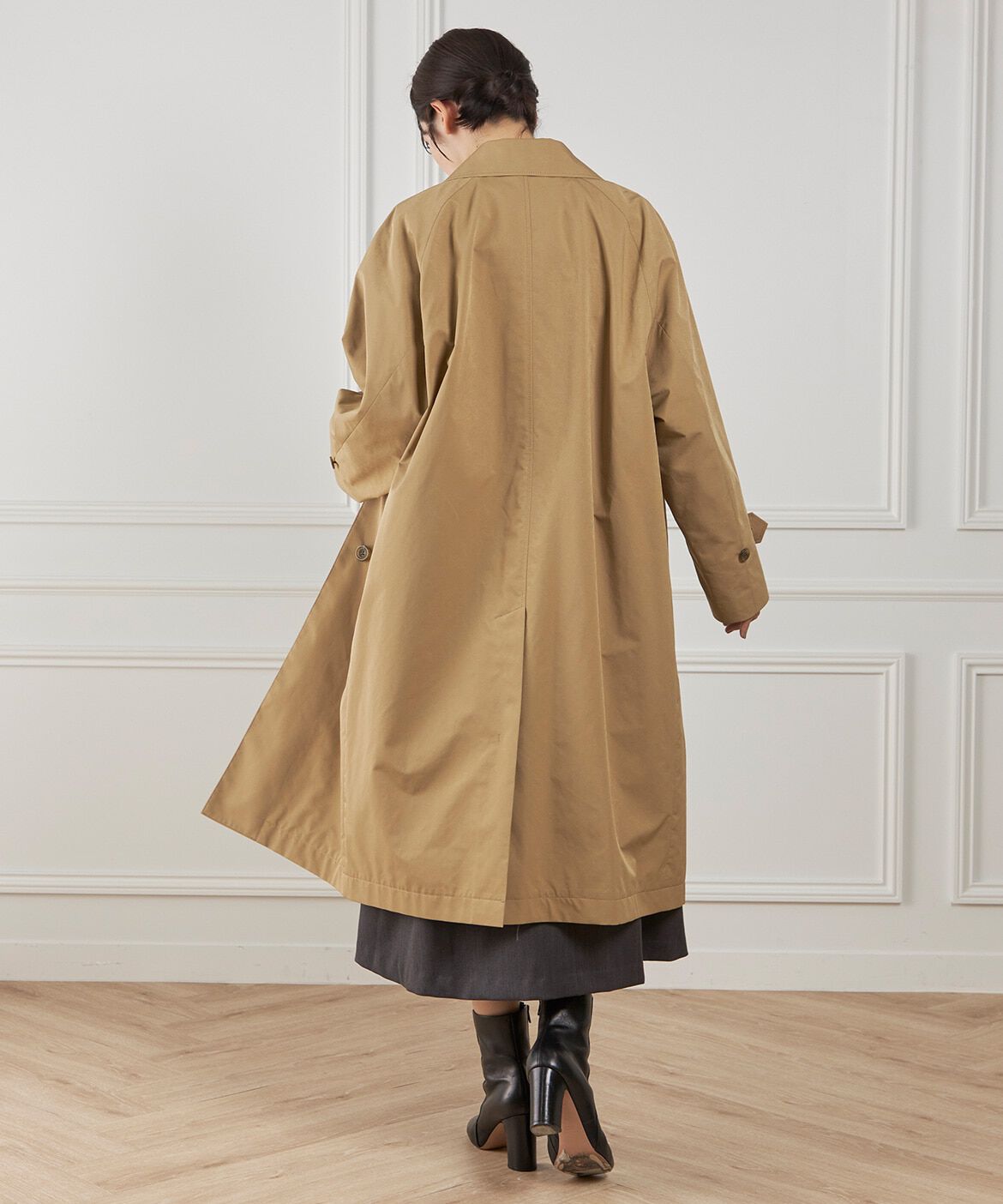 INED「コクーンシルエットステンカラーコート《Aquascutum》」|ステンカラーコート|