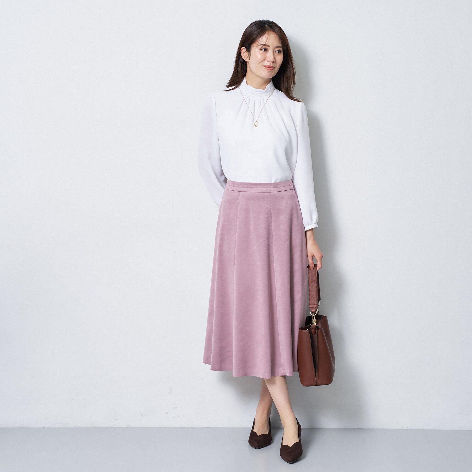 Reflect「【SS-4Lサイズ／通勤／セレモニー】プチハイネック シフォンブラウス」|シャツ・ブラウス|