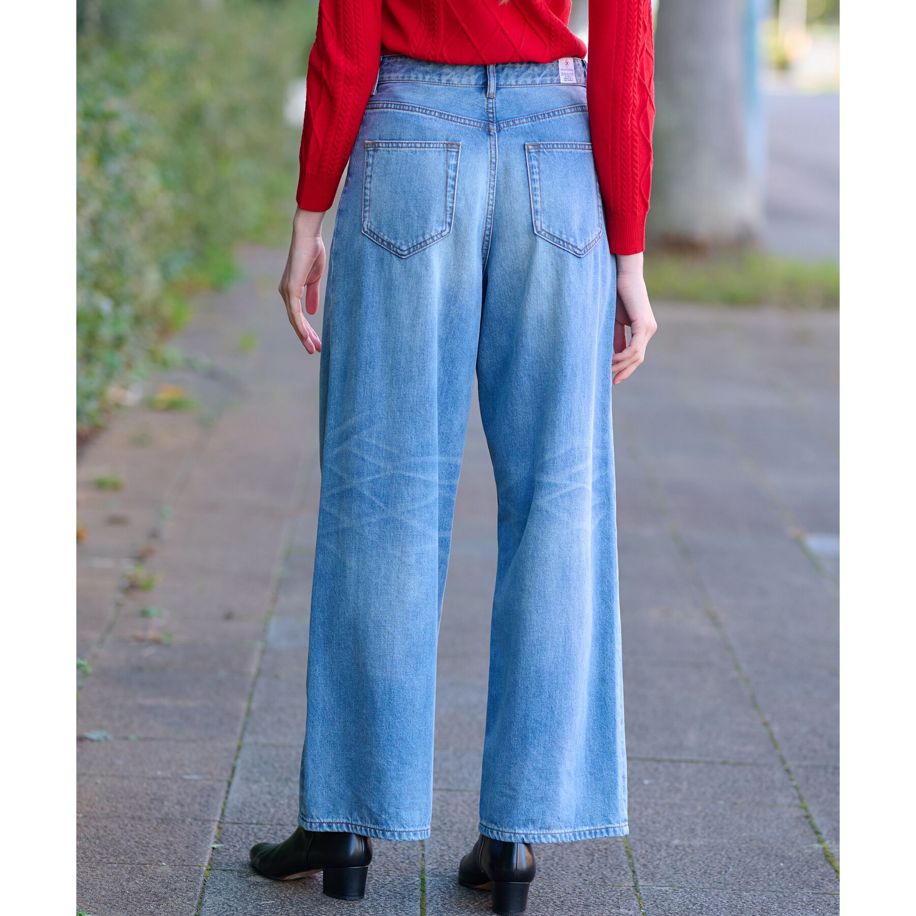 DRESSTERIOR「ヴィンテージ加工ワイドデニムパンツ」|デニム|