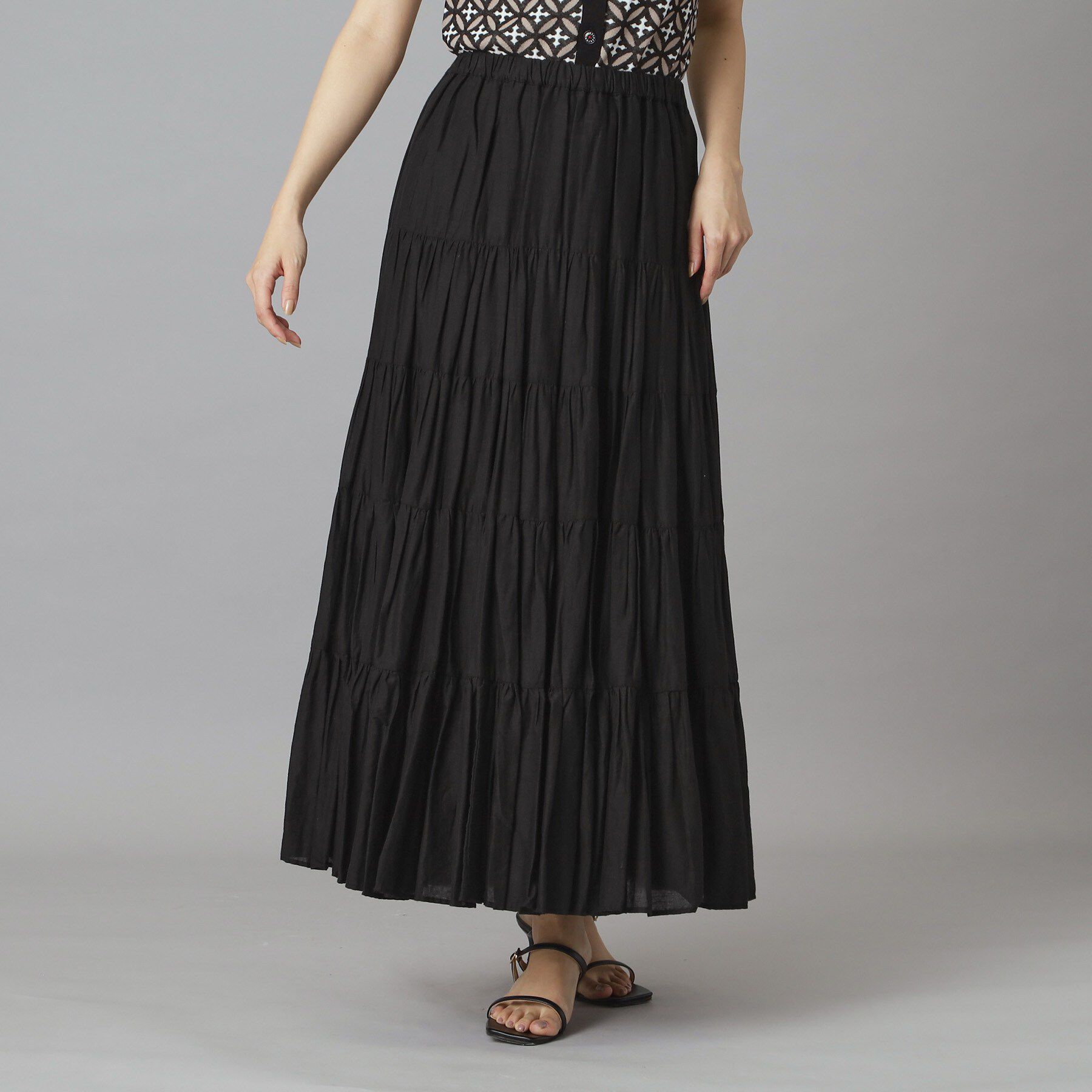 DRESSTERIOR「【再入荷】コットンボイルティアードスカート」|スカート|