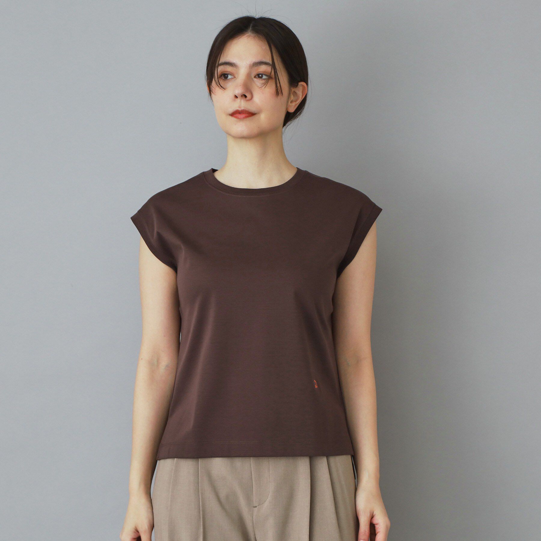 DRESSTERIOR「【接触冷感／抗菌防臭／消臭】アイスクリアコットンフレンチスリーブT」|Tシャツ・カットソー|