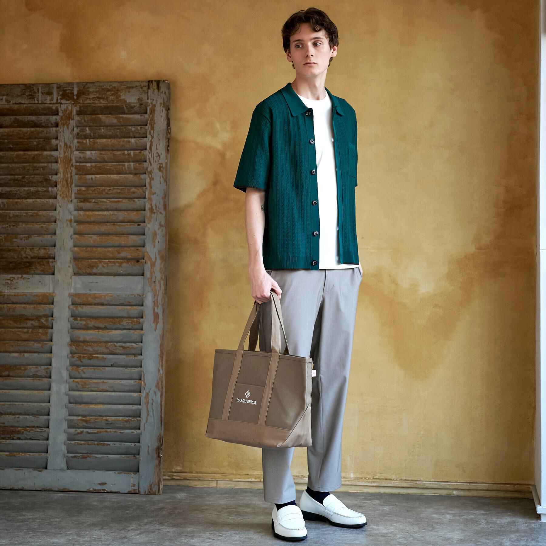 DRESSTERIOR「【Safari5月号掲載】ウォッシャブル キューバニットシャツ」|ニット・セーター|
