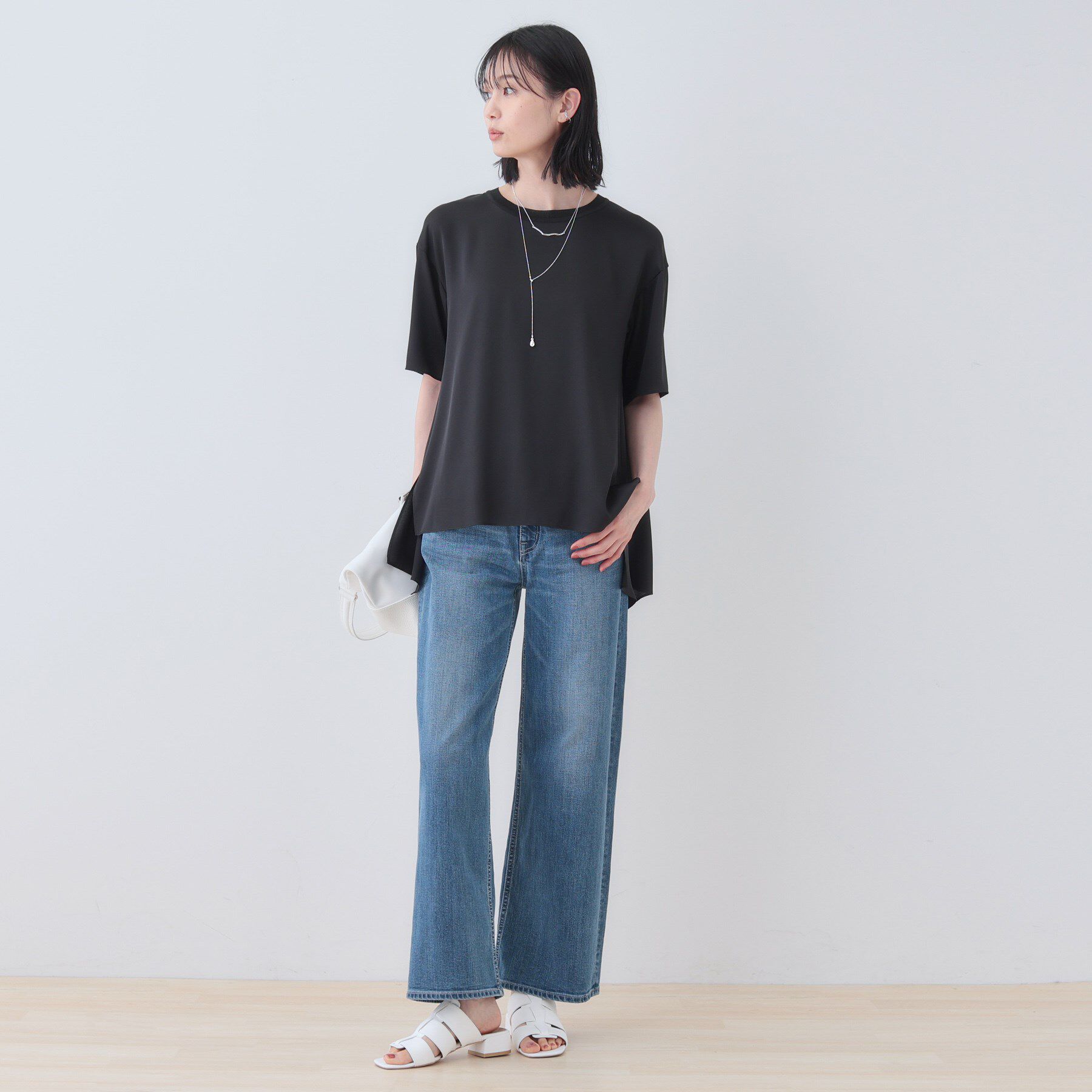INDIVI「【バックシャン】デザインTブラウス」|Tシャツ・カットソー|