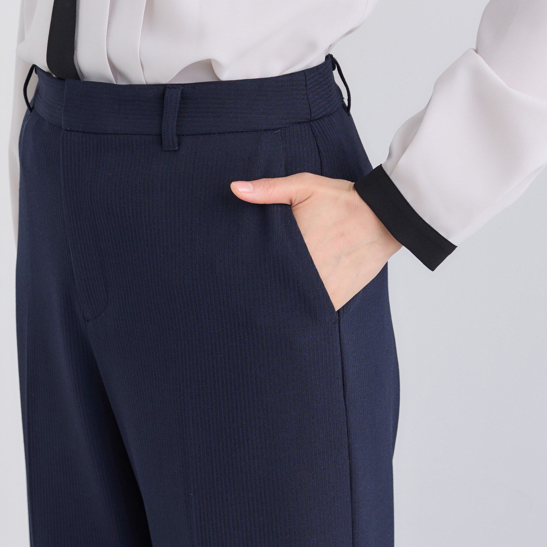 INDIVI「【日本製／通勤スーツ】プレシャスドビー ワイドパンツ」|スーツ|