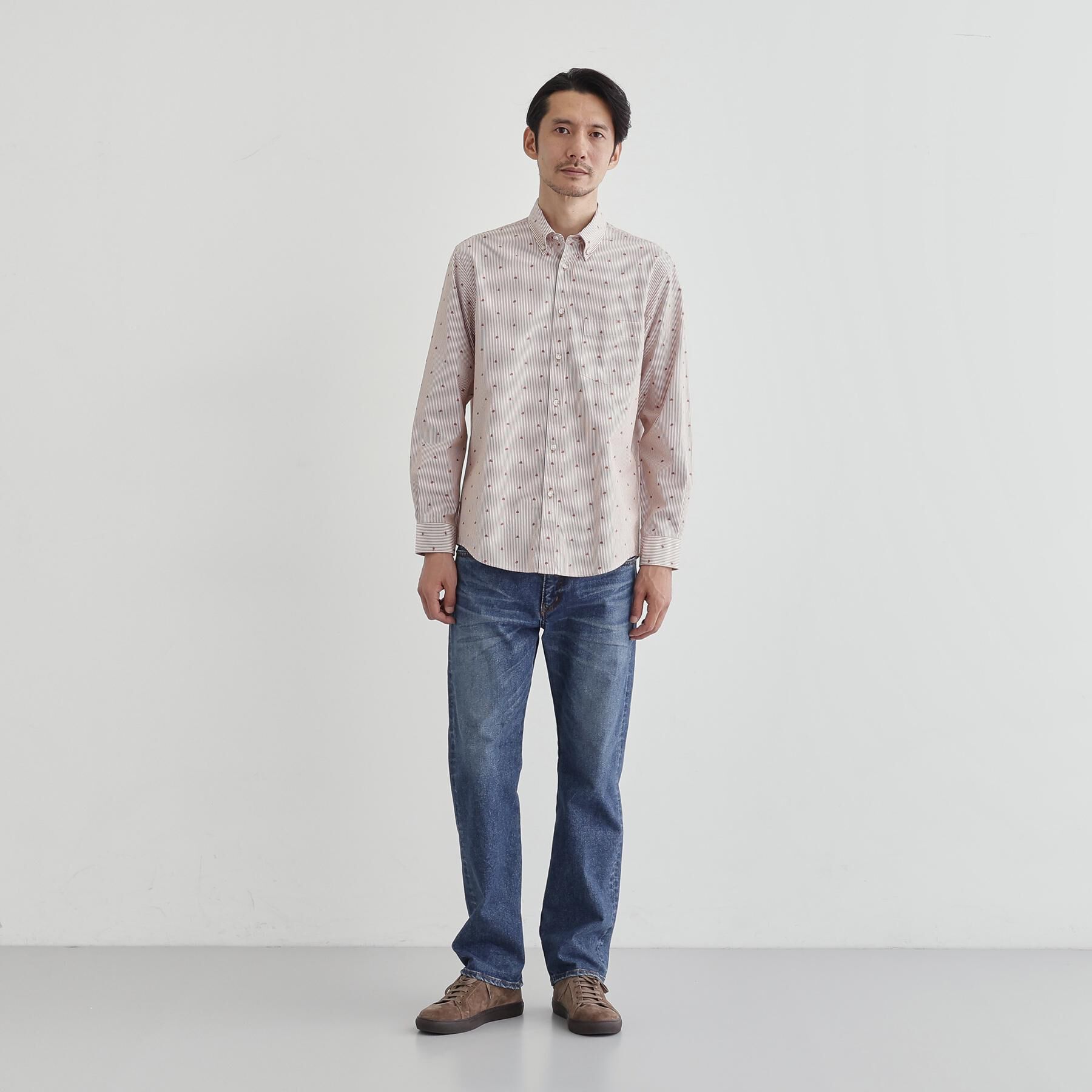TAKEO KIKUCHI「ハットモチーフ ジャカード ストライプ シャツ」|シャツ・ブラウス|