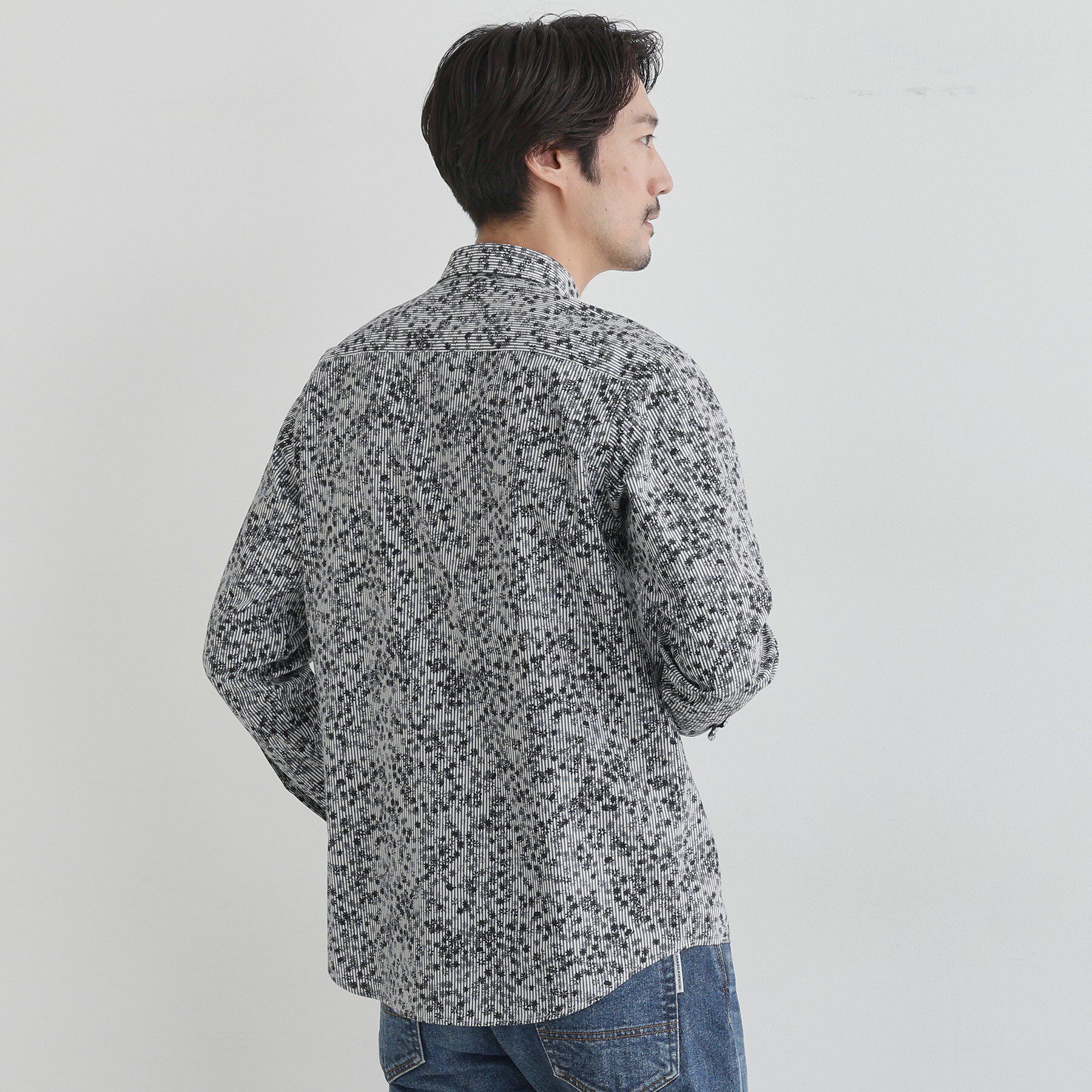 TAKEO KIKUCHI「ストライプ小花 長袖シャツ」|シャツ・ブラウス|
