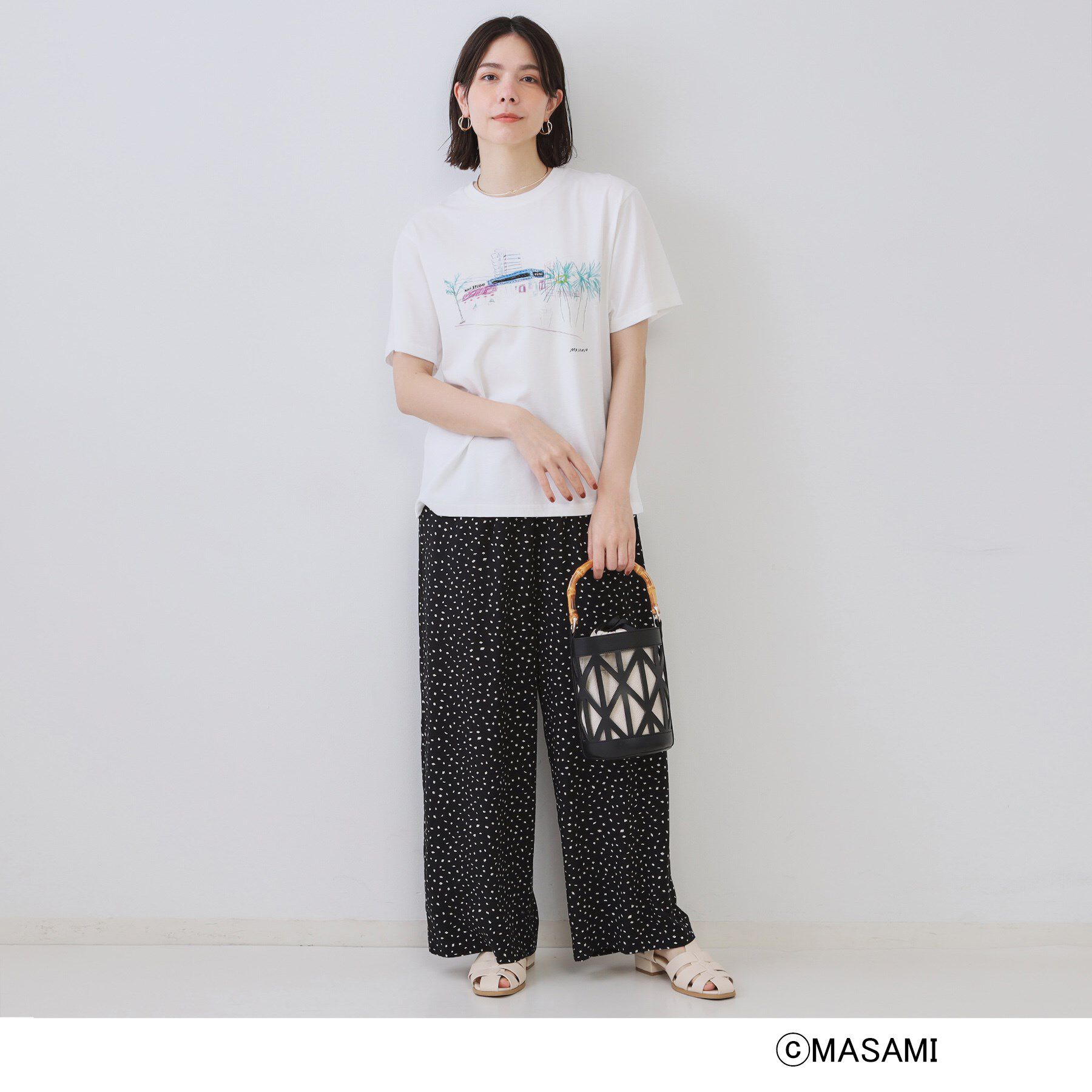 OPAQUE.CLIP「風景イラストプリントTシャツ」|Tシャツ・カットソー|