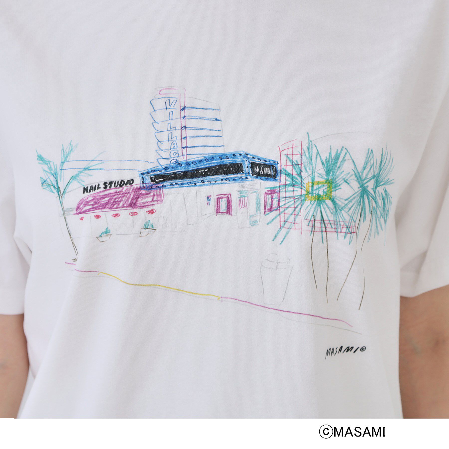 OPAQUE.CLIP「風景イラストプリントTシャツ」|Tシャツ・カットソー|