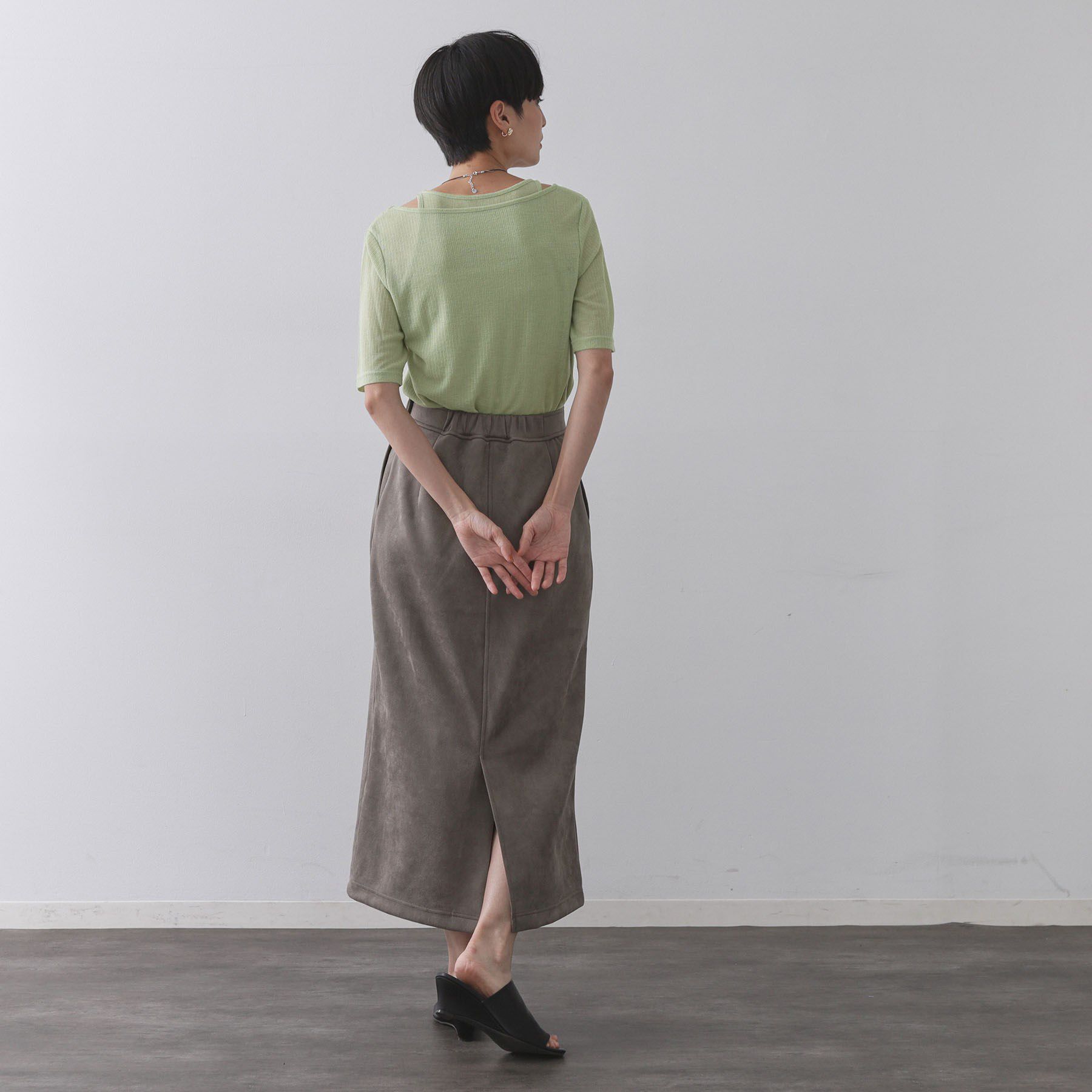 OPAQUE.CLIP「シアーリブレイヤードカットソー【洗濯機洗い可】」|Tシャツ・カットソー|