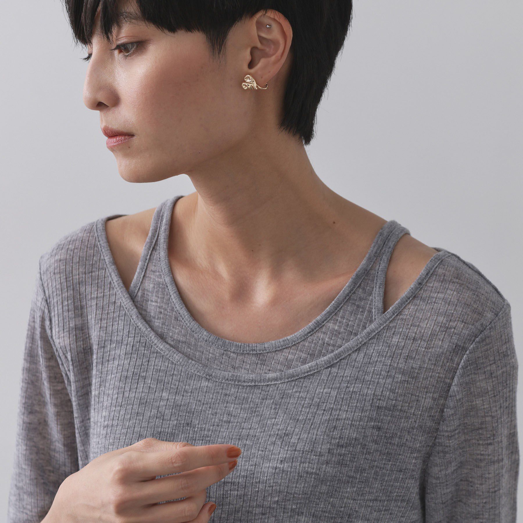 OPAQUE.CLIP「シアーリブレイヤードカットソー【洗濯機洗い可】」|Tシャツ・カットソー|