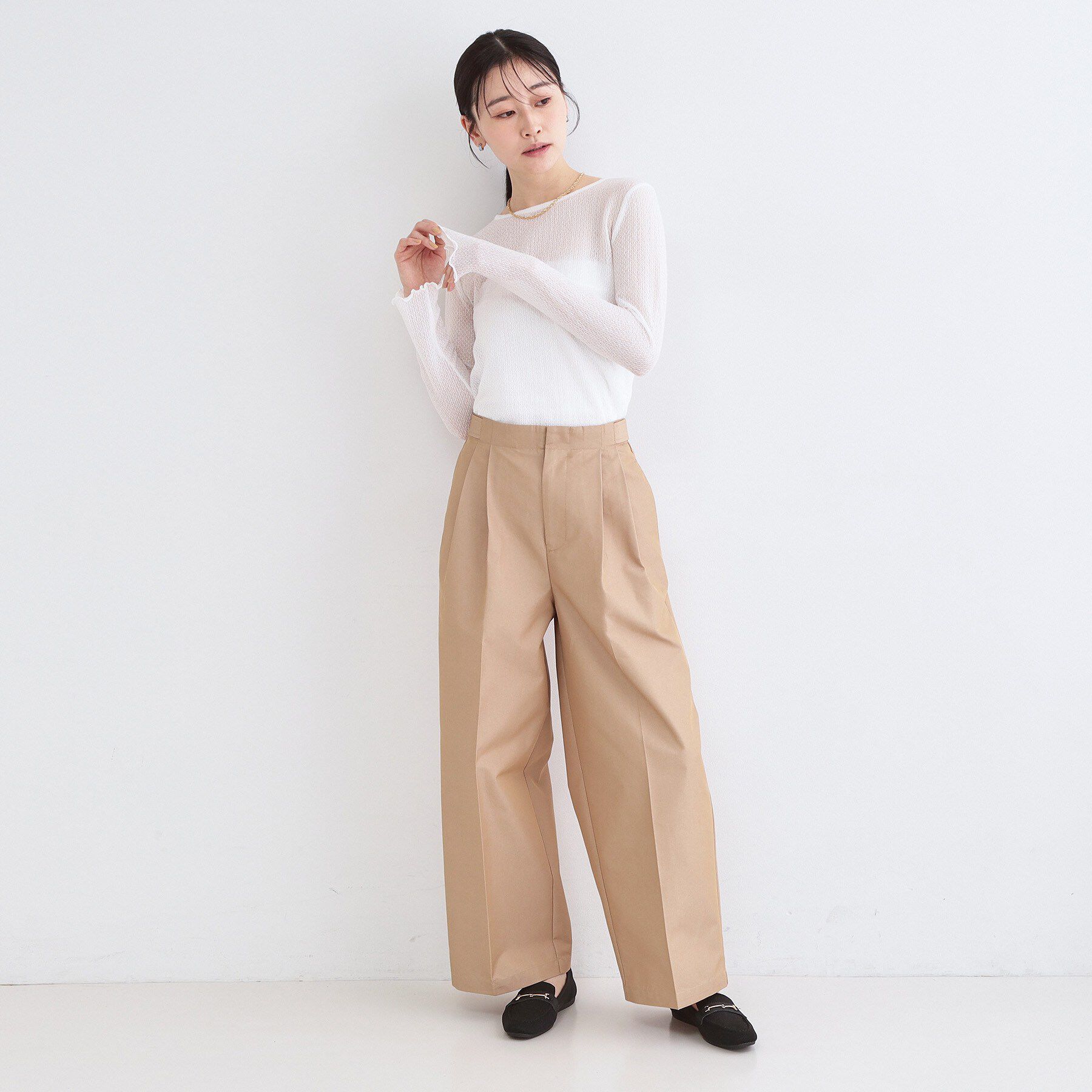 OPAQUE.CLIP「ラッセルレーストップス【洗濯機OK】」|Tシャツ・カットソー|