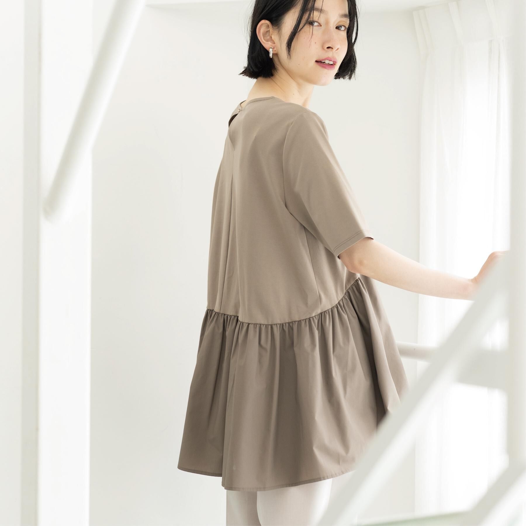 OPAQUE.CLIP「ペプラムドッキングカットソー【洗濯機OK】」|Tシャツ・カットソー|